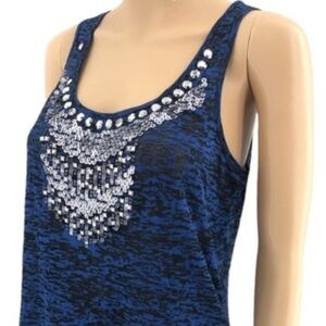 Vanity Women’s Purple Abstract Halter Neck Sleeveless Dressy Top Size Medium